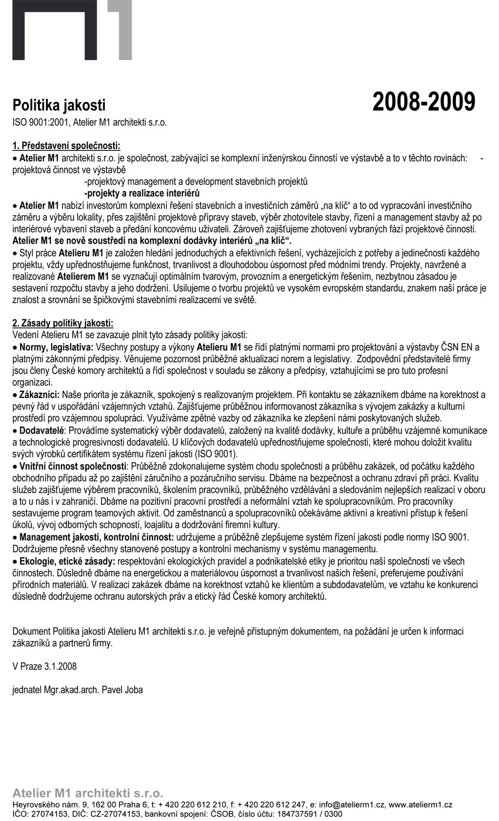 politika jakosti 2008-2009